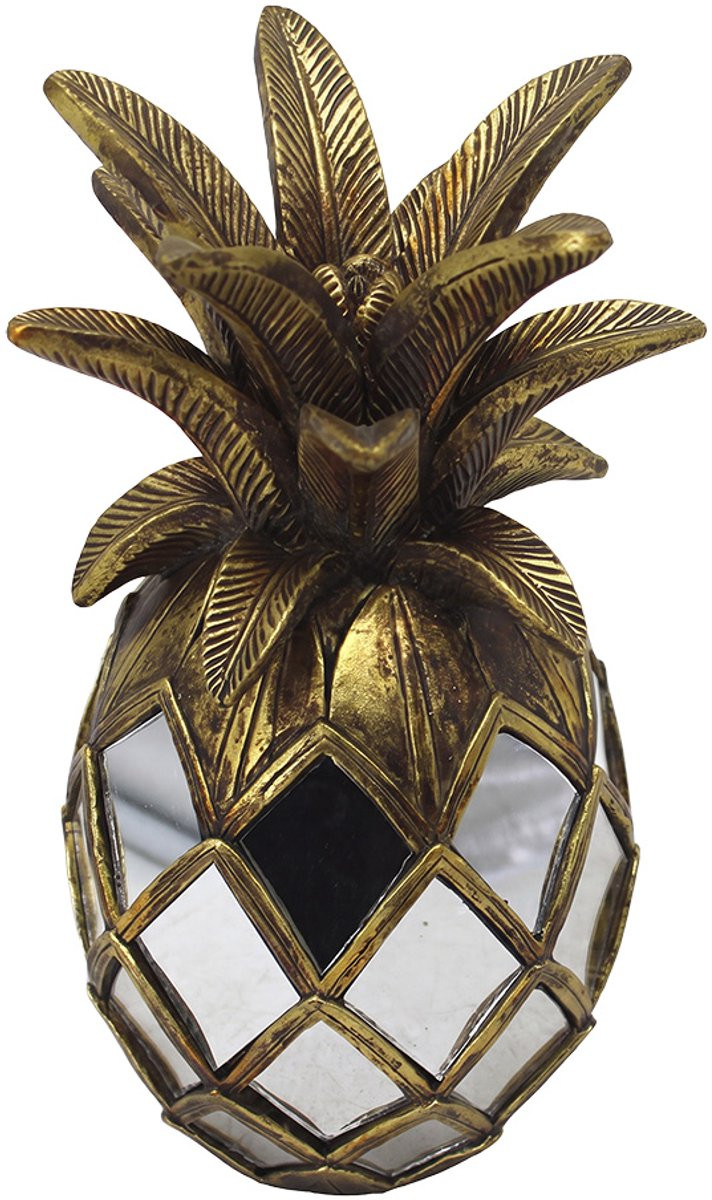 Clayre & Eef Decoratie Beeld Ananas Geel Kunststof