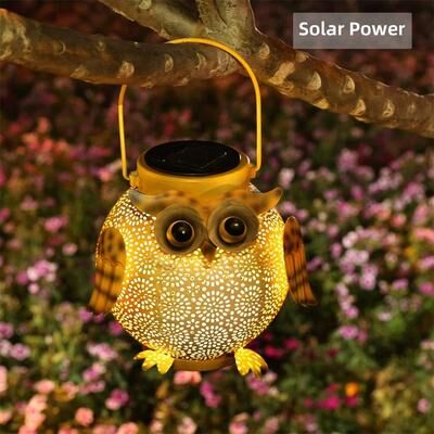 Uplifted Finds Hanging Solar Owl Lantern   Waterproof Decorative Metal Garden Light For Patio & Pathway Hanging Solar Owl Lantern   Waterproof Decorative Metal Garden Light For Patio & Pathway