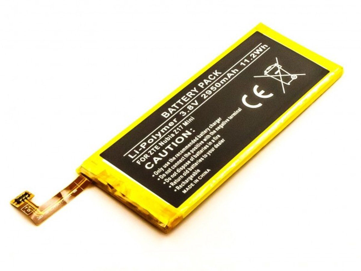 Accucell Accu voor ZTE Nubia Z17 Mini, Li-Polymer, 3.8V, 2950mAh, 11.2Wh