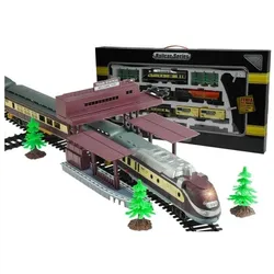 Lean Toys Kolejka 5 wagonów + rozjazdy