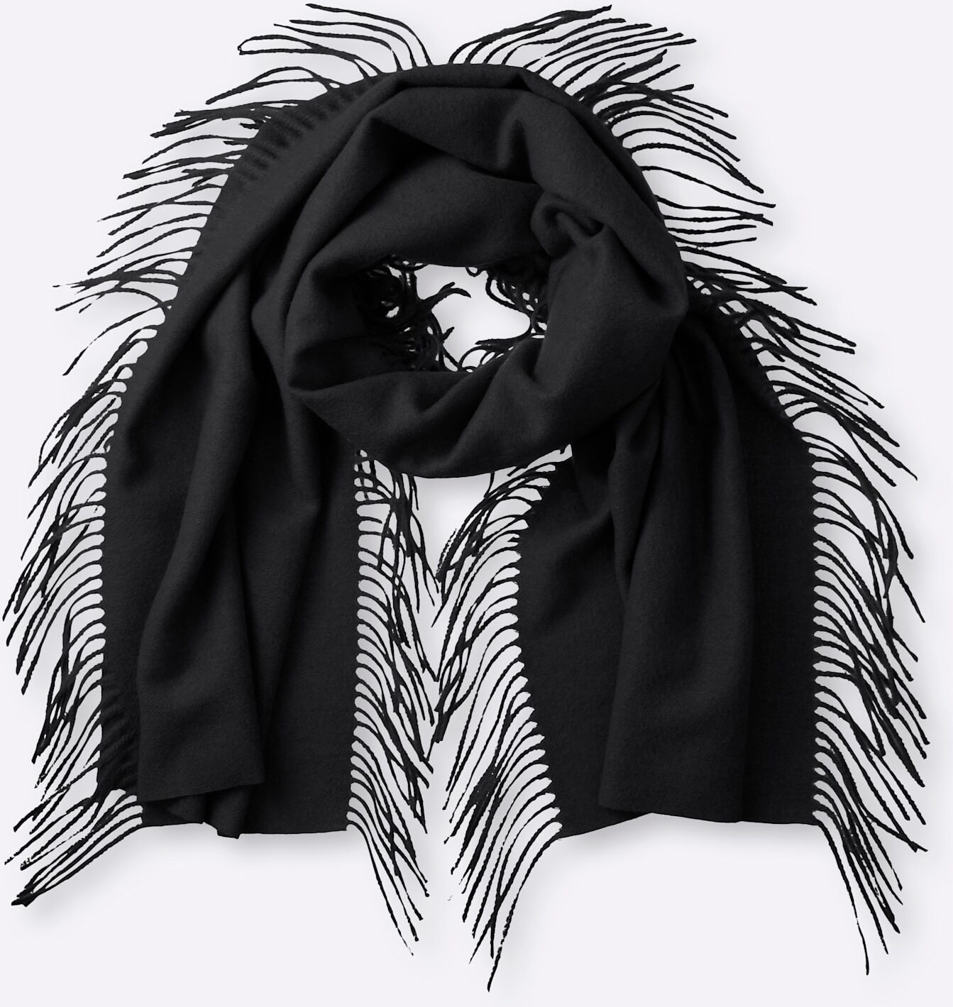 Modeschal HEINE, Damen, schwarz, Polyester, Modetücher Modeschal schwarz Einheitsgröße