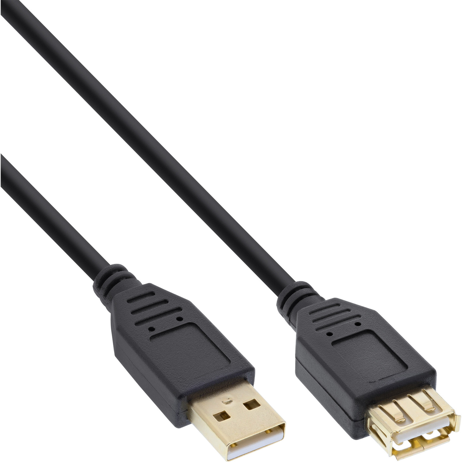 InLine USB A naar USB A kabel, USB 2.0, 10 meter, Zwart