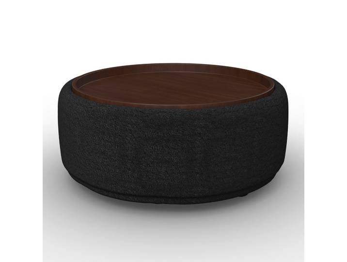 Couchtisch Kira Chenille Schwarz/Walnuss