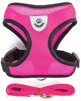 Uplifted Finds Escape Proof Breathable Mesh Cat Harness scarlet s