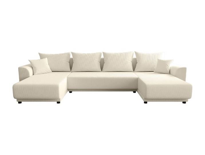 Canapé convertible velours 5 places beige