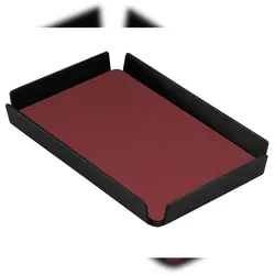 Stil Casa, set 6 Tabletts für Hotelzimmer, Innenraum aus Polyurethan-Verbundwerkstoff, 17x11 cm, Farbe bordeaux.