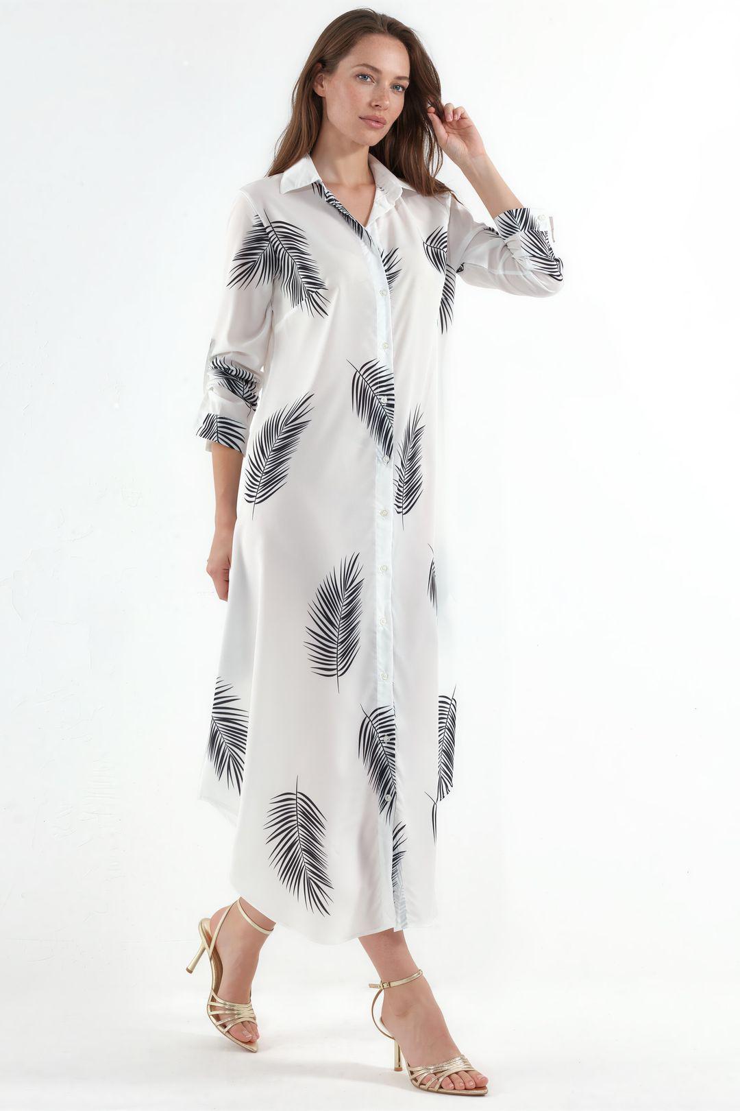 Textdruck Maxi Hemdkleid
