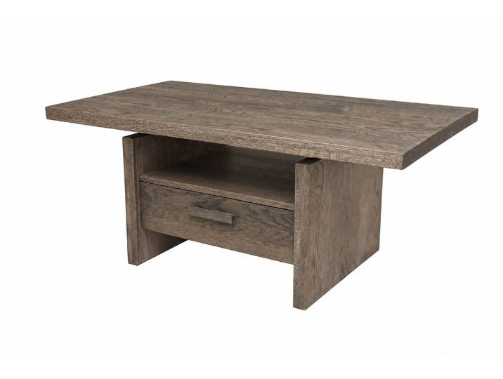 Couchtisch GOODPRODUCT Ravenna, Kaffeetisch , smoke, smoke, smoke, B:110cm H:45cm T:60cm, Tische, Couchtisch, Wildeiche Natur/Smoke massiv, Liftfunktion, Schublade, Ablage