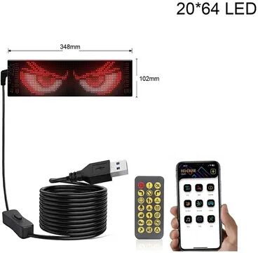 Combo Retail Shop Car Truck RGB Bluetooth Panel Lamp, LED Matrix Pixel Lights, Programmable Bluetooth App Control, Flexible Display Light 20x64 Led 10x35cm