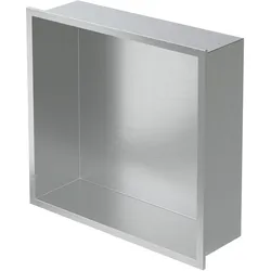 DUSCHNISCHE Silber 30/30 cm mit Rahmen