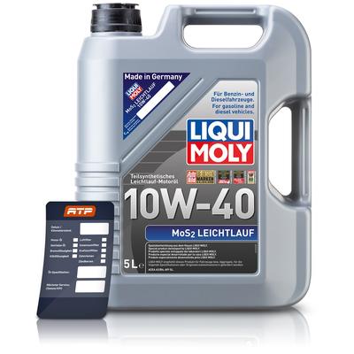 Liqui Moly 5 L MoS2 Leichtlauf 10W-40 + Ölwechsel-Anhänger [Hersteller-Nr. 1092]