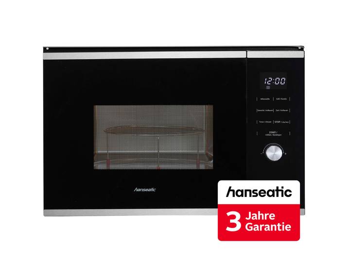 HANSEATIC Einbau-Mikrowelle TG925HS6 , schwarz, B:59,4cm H:40,3cm T:38,2cm, Mikrowellen, inkl. 3 Jahre Herstellergarantie, Einbau-Mikrowelle