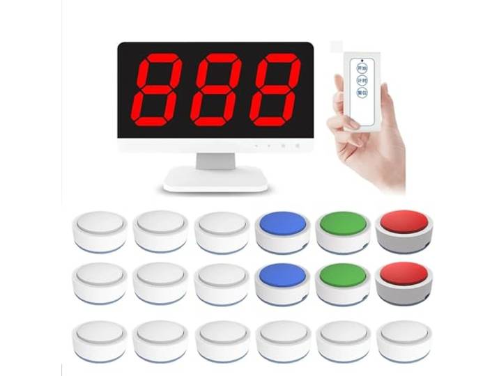 STMKB Antwort-Summer-Taste, Kabelloses Quiz-Antwort-Spiel-Summer-System Mit Fernbedienung, 4 Statusaufforderungsfarben, 3 Antwortmodi, Automatischer Schlafmodus, Für Spielshows, Familienspiele