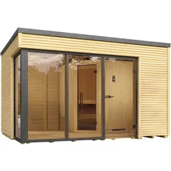 Weka Design-Saunahaus Cubilis inkl. Elementsauna 45/68 mm Ohne Ofen