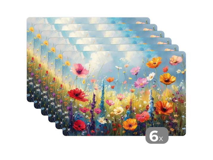 PLATZSETS 6er-Set Blumen - Natur - Botanik - Kunst 45x30 cm Tischset