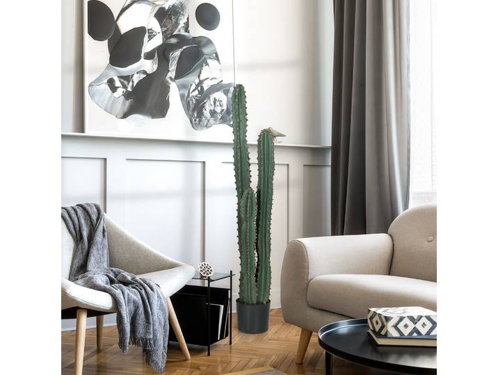 Outsunny Cactus Artificiel Réaliste Ø18x120cm Vert