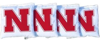 Skip's Garage Nebraska Cornhuskers White Cornhole Bags