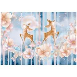 FOTOTAPETE Mädchen Kinderzimmer Blumen Tiere 300x210