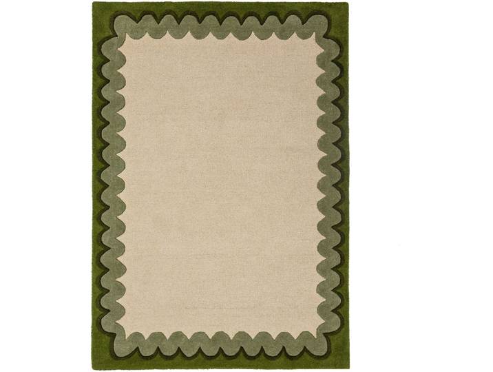 Teppich Winona OLIVGRÜN Welle, Düne 100 Prozent Wolle 160 x 230 cm - Material: 100% Wolle - Teppich