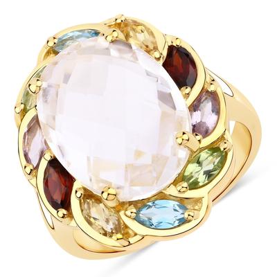 Fingerring RAFAELA DONATA "K701" Gr. 52, bunt (gelbgold), Fingerringe, Damen, 52, 2,8mm, Fingerring, aus Sterling Silber