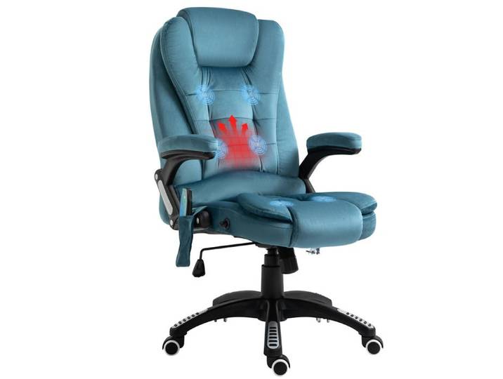 LIA Fauteuil de bureau massant et chauffant chaise de bureau chaise ergonomique avec hauteur réglable dossier inclinable