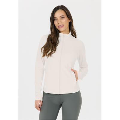 Outdoorjacke ATHLECIA "Krosa", Damen, Gr. 34, weiß (beige), 80% Polyester, 20% Elasthan, unifarben, normal, hoch geschlossener Ausschnitt, Jacken Outdoorjacke, mit Vollreißverschluss und Flatlock-Nähten