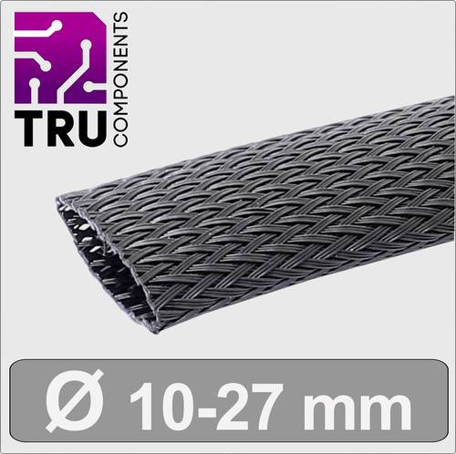 TRU COMPONENTS TC-13377560 T24CA106 Geflechtschlauch Schwarz Polyester 10 bis 27mm Meterware