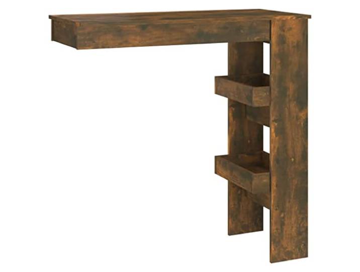 KGHERMDF Wand-Bartisch Räuchereiche 102x45x103,5 cm Holzwerkstoff 2 Staufächer, Wandmontage, Stabile Konstruktion, Pflegeleicht, Für Weingläser und Barzubehör
