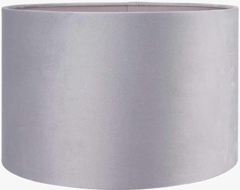 17 Stories Rene Velvet Drum Lamp Shade ( Uno ) Grey 27cm H x 40cm W x 40cm D