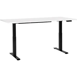 SCHREIBTISCH weißschwarz 180/80 cm elektrisch höhenverstellbar Destin III