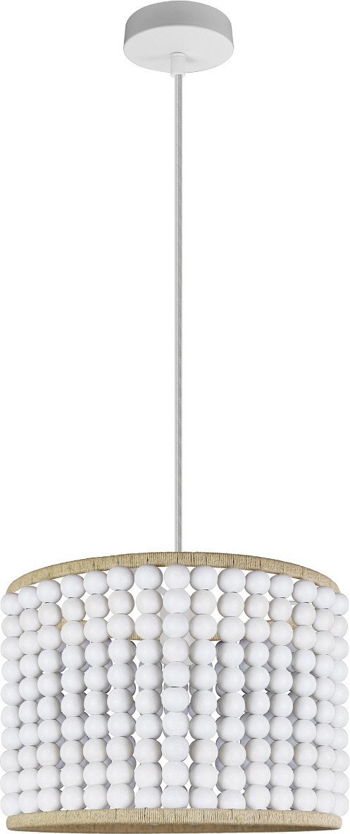 Goldlux (Polux) RIBE Hanglamp met hout, wit, 1x E27