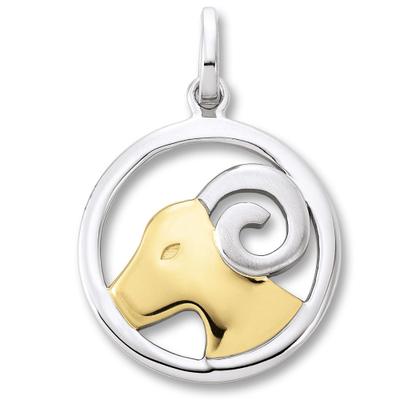 Kette mit Anhänger ONE ELEMENT "Widder Sternzeichen Anhänger aus 925 Silber", gold (silber), Halsketten, Damen, Silber 925 (Sterlingsilber), Sinnbild Ihrer Persönlichkeit – eine schöne Idee zum Verschenken