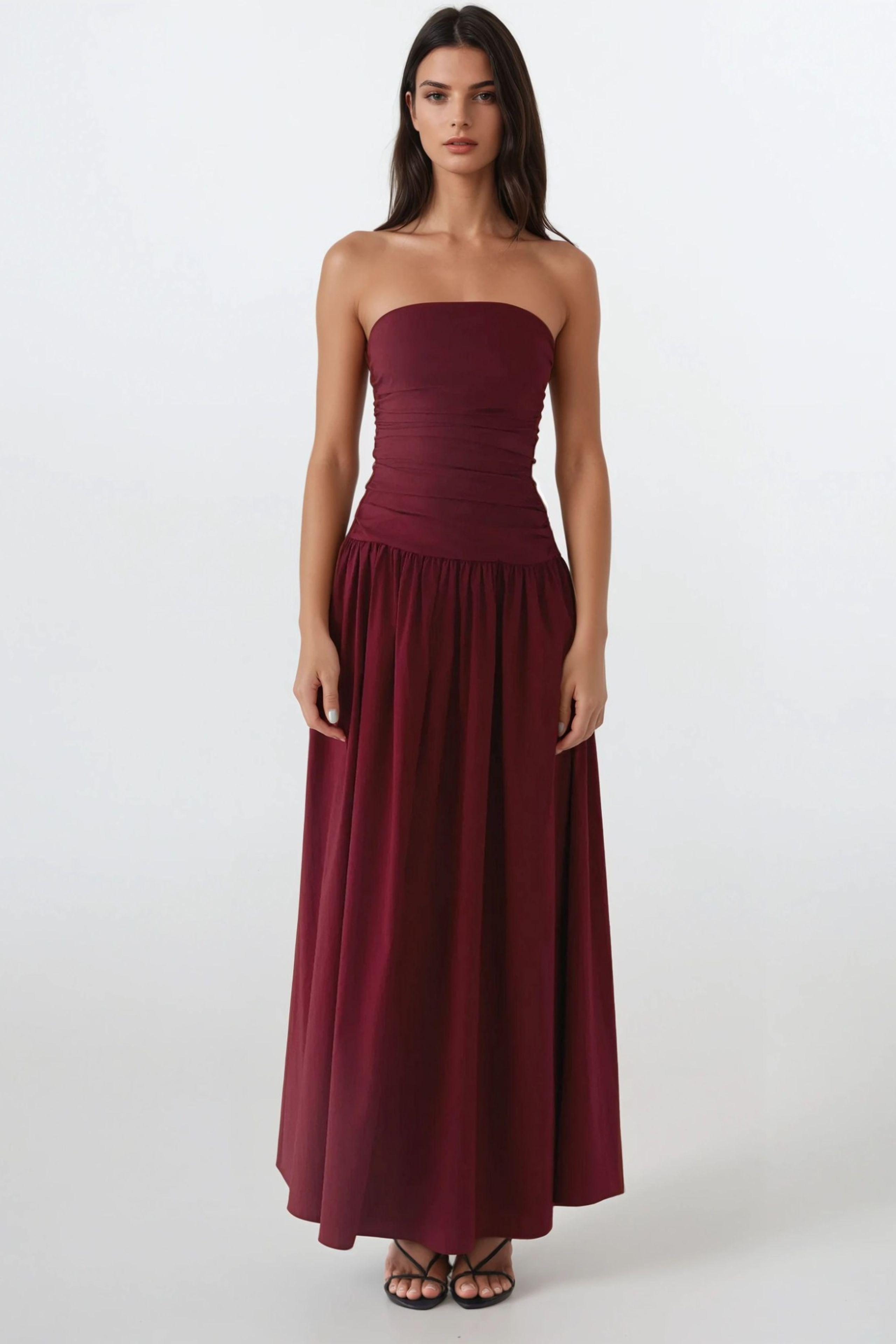Trägerloses Maxikleid Detail