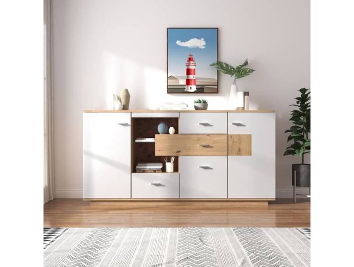 Buffet - Moderne - 2 portes - Éclairage LED - 160x40x77cm