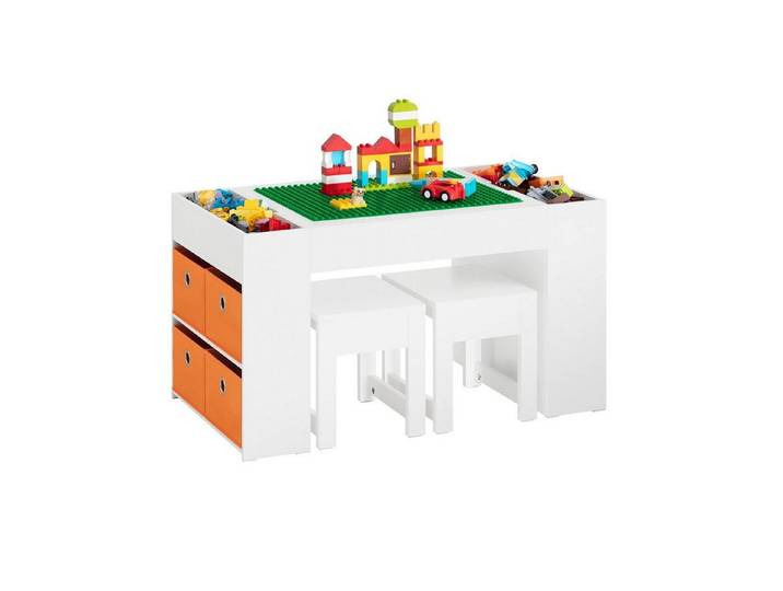 SoBuy Kindersitzgruppe KMB75, Spieltisch Kindermöbel Multifunktions Möbelset, Kindertisch mit 2 Stühlen Kindersitzgruppe Spieltisch Kinder Tisch Set