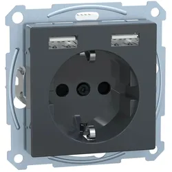 Merten, Steckdose, Schuko-Steckdose MEG2366-0414 m.USB Ladegerät anthrazit