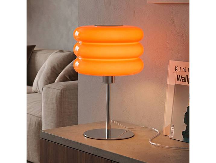 EGLO Tischlampe Tortora, gelb / orange, für Wohn- / Esszimmer, Glas, Junges Wohnen