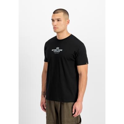 T-Shirt ALPHA INDUSTRIES "Return To Base T-Shirt", Herren, Gr. 3XL, schwarz, Obermaterial: 100% Baumwolle, Shirts T-Shirt