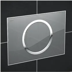 MEPA Zero Betätigungsplatte 421856 Glas silber, 2-Mengenspülung