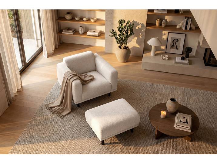 Einzelsessel Beige Webstoff Palmira 104 x 71 x 92cm