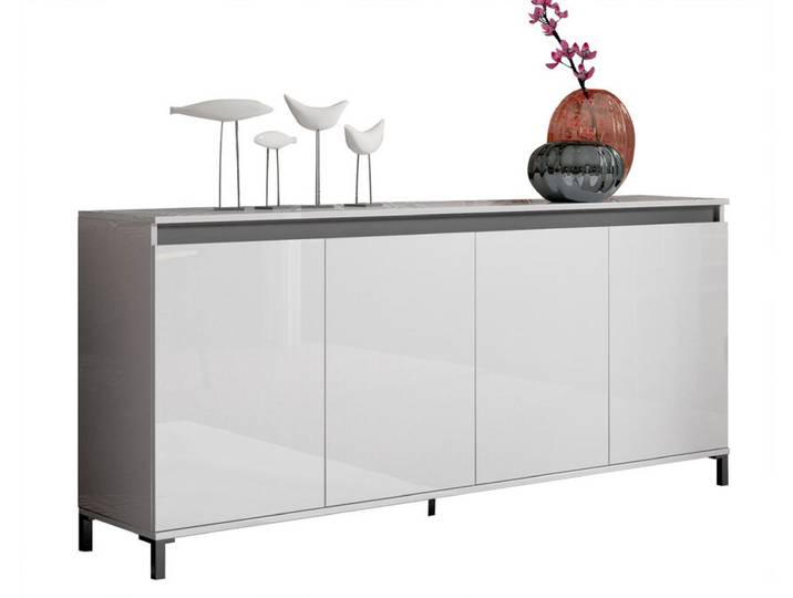 Kommode LUNA 40 x 184 x 84 cm weiß/grau