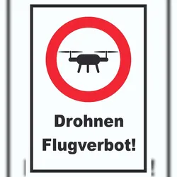 HB-Druck Drohnen Flugverbot Schild A6 Rückseite selbstklebend