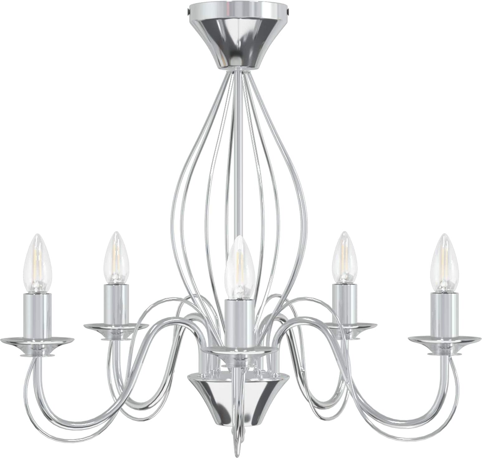 vidaXL Chandelier E14 métal Chrome Ø 52 x 47 cm