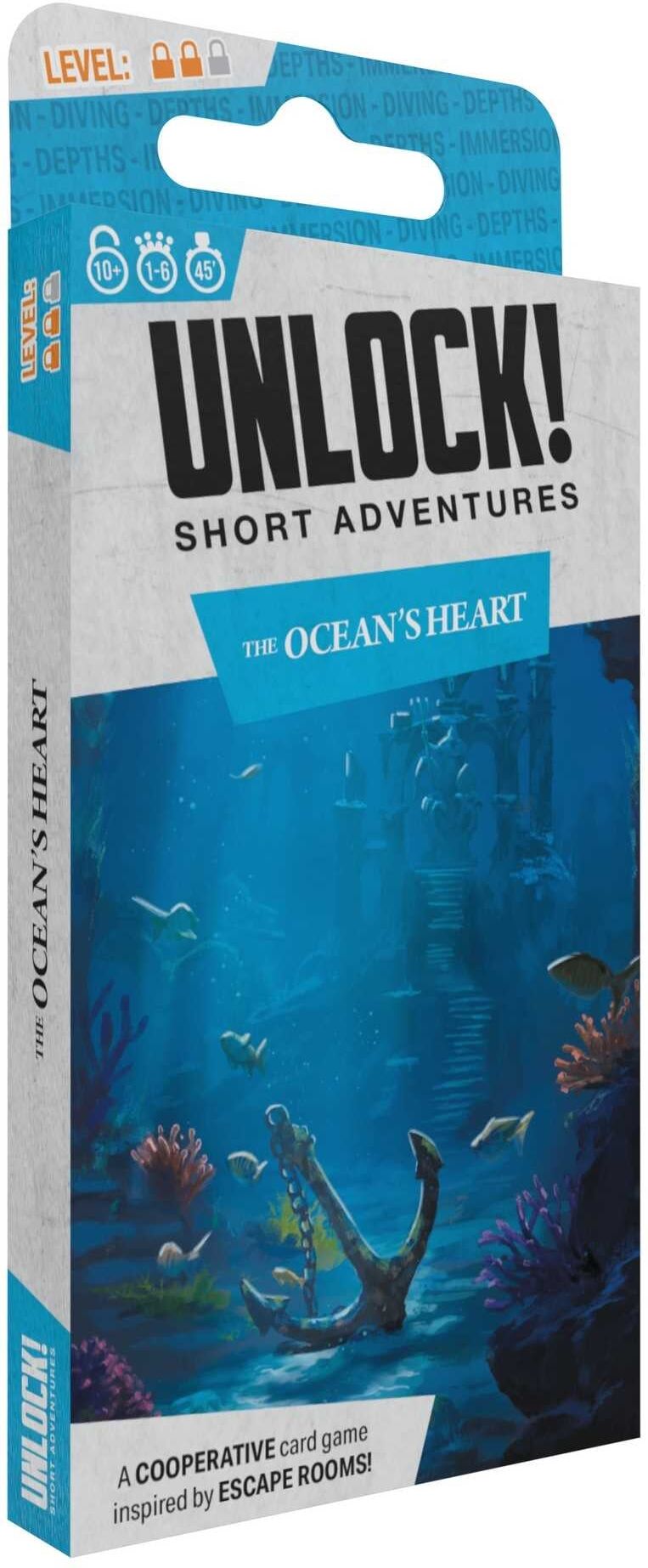 Space Cowboys Unlock! Short Adventures 12: The Ocean’s Heart Card Game, Cooperative Escape-Room-Style Card Game for 1-4 Players