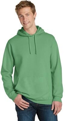 Port & Company PC098H Men's Beach Wash Garment-Dyed Pullover Hooded Sweatshirt in Safari size Medium   Cotton/Polyester Blend