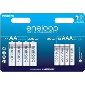 Panasonic Akku Eneloop BK-KJMCDE44E, 1,2 V, 2000 mAh, 800 mAh, AA 4 Stück + AAA 4 Stück, NiMH