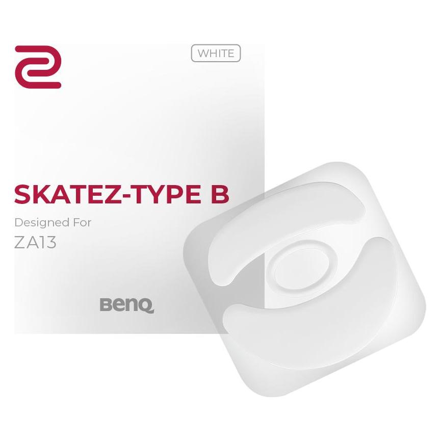 BenQ Zowie Skatez Typ B weisse Mausfüsse für ZA13 Maus, weisses Teflon, 0,45 mm Dicke (5J.N3H41.001)