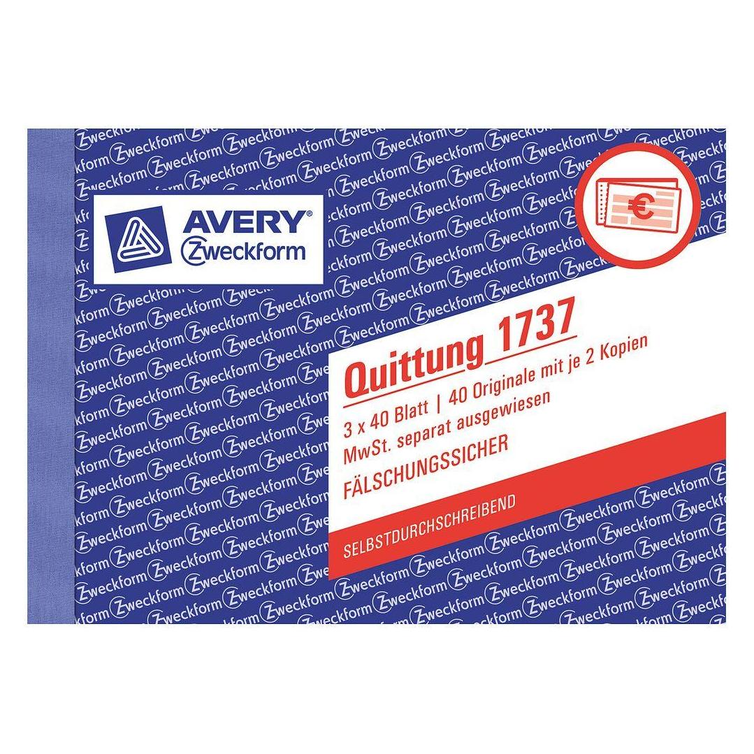 Avery Quittung MwSt. separat ausgewiesen (1737)