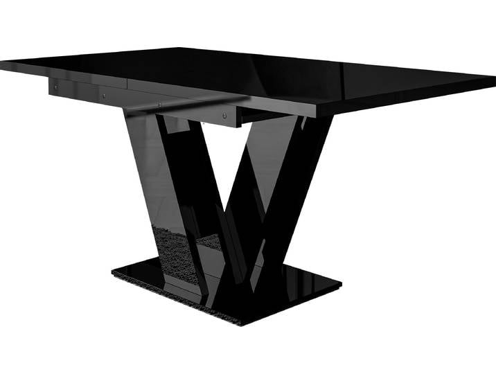 MIRJAN24 Esstisch Masiv, Design Tisch, Stilvoll Ausziehbar Esszimmertisch, Esszimmer (Farbe: Schwarz Hochglanz)
