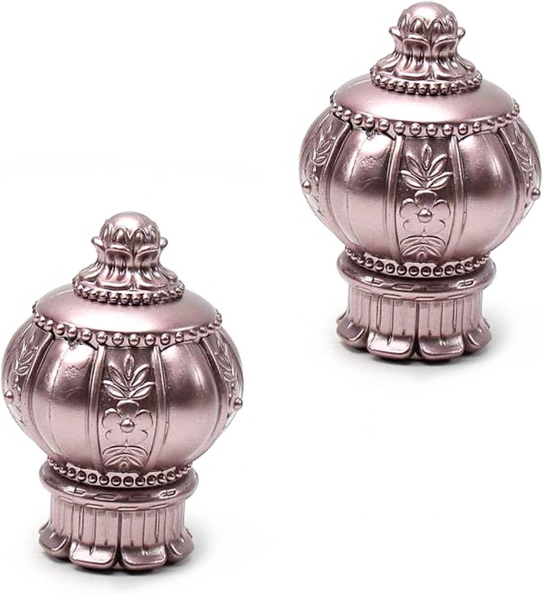 Set van 2 Roedestoppers Gordijnstang Afsluitdoppen in Vintage Stijl - Roségoud